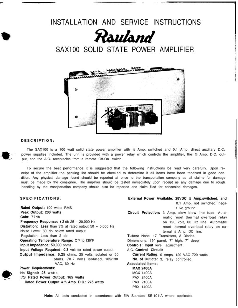 rauland SAX100 Kurzanleitung