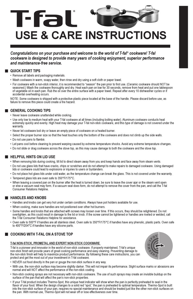 T-Fal Cookware Kurzanleitung