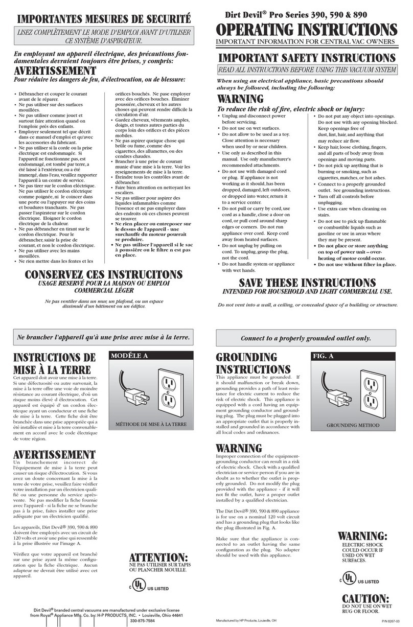 Dirt Devil 390 Bedienungsanleitung