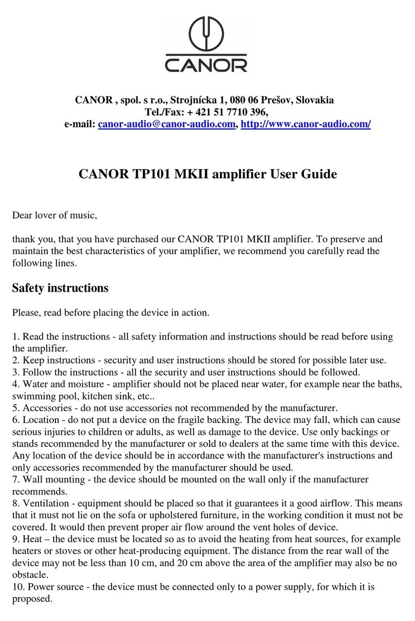 Canor TP101 MKII Bedienungsanleitung