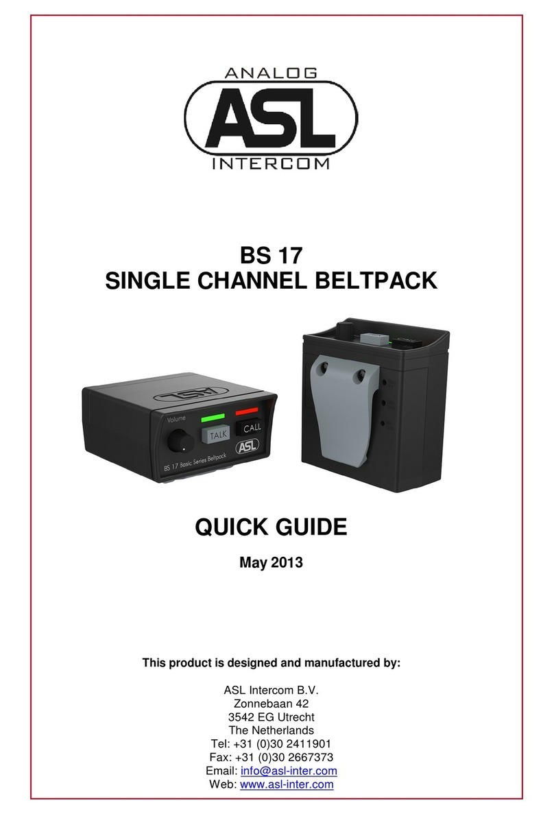 ASL INTERCOM BS 17 Bedienungsanleitung