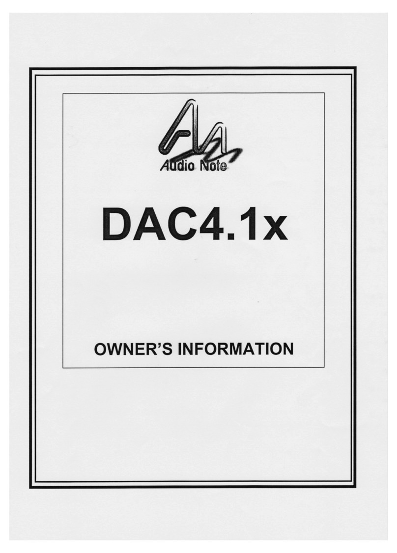 Audio Note DAC 4.1x Betriebsanleitung