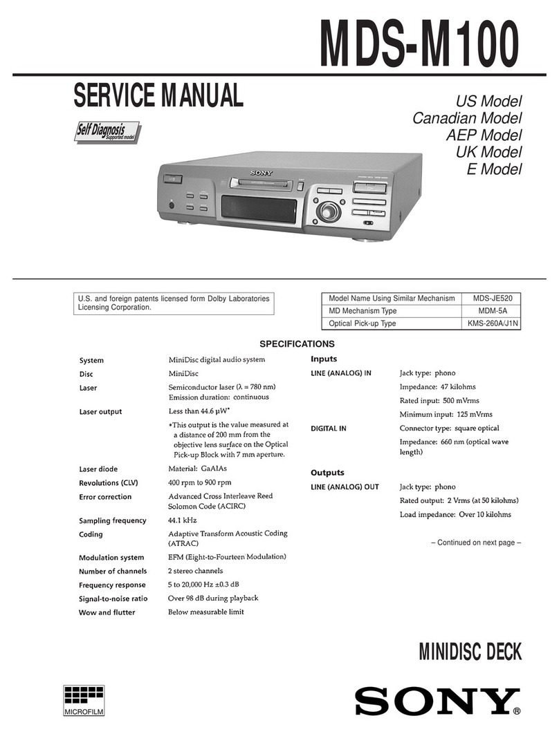 Sony MDS-M100 - Md Player Bedienungsanleitung