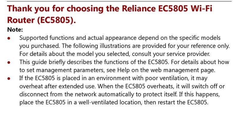 Reliance EC5805 Bedienungsanleitung