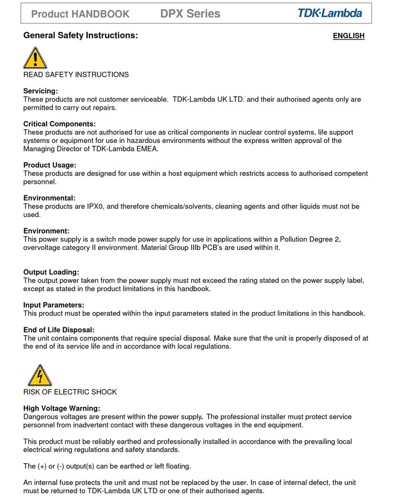 TDK-Lambda DPX Series Bedienungsanleitung