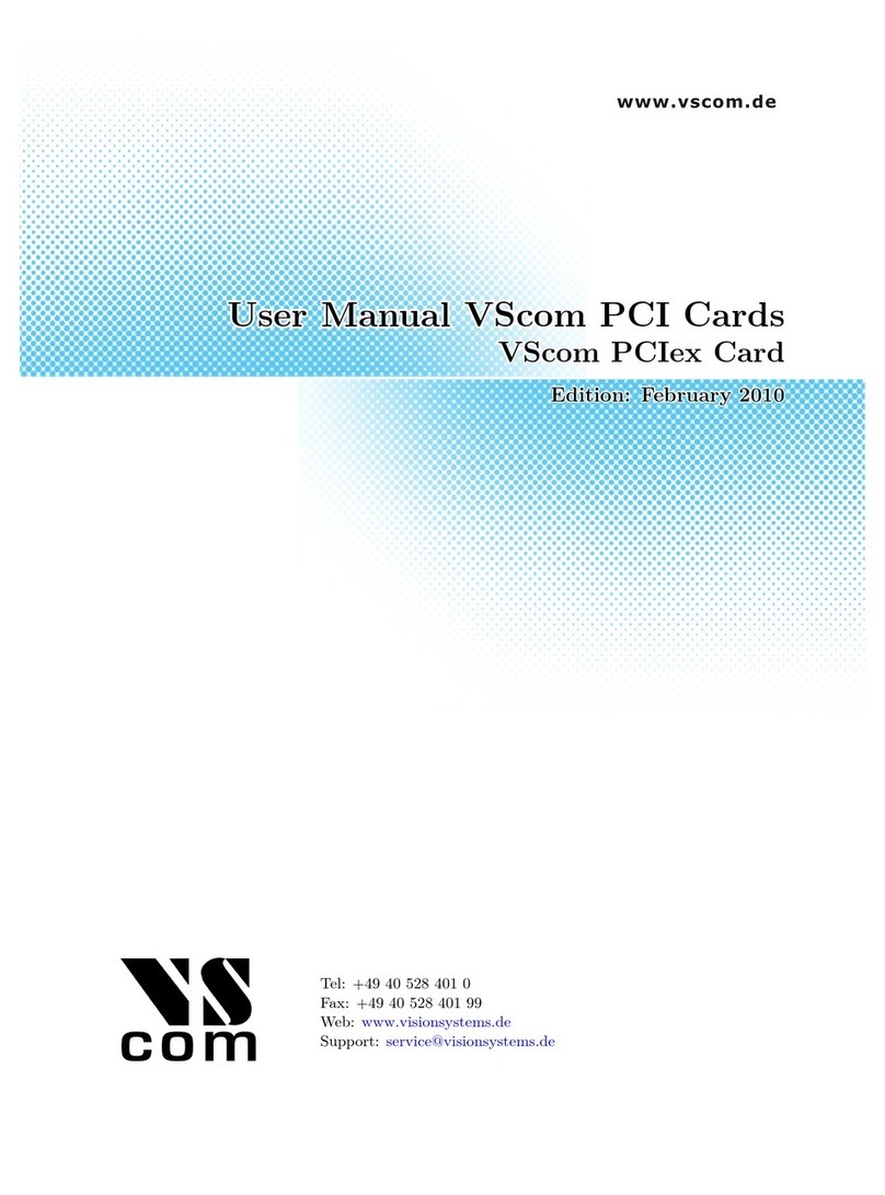 Vision Systems VScom 100E PCIex Bedienungsanleitung Vision Systems VScom 100E PCIex Bedienungsanleitung
