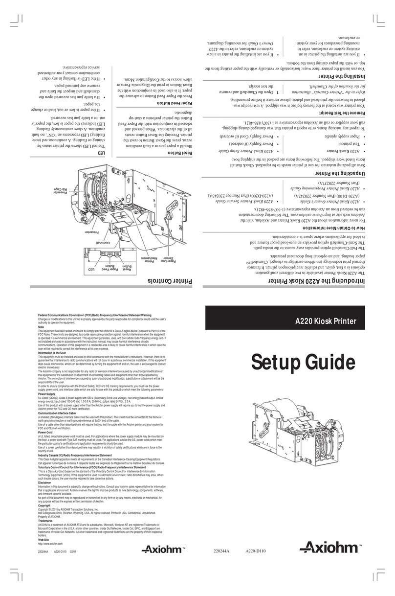 Axiohm A220 Bedienungsanleitung