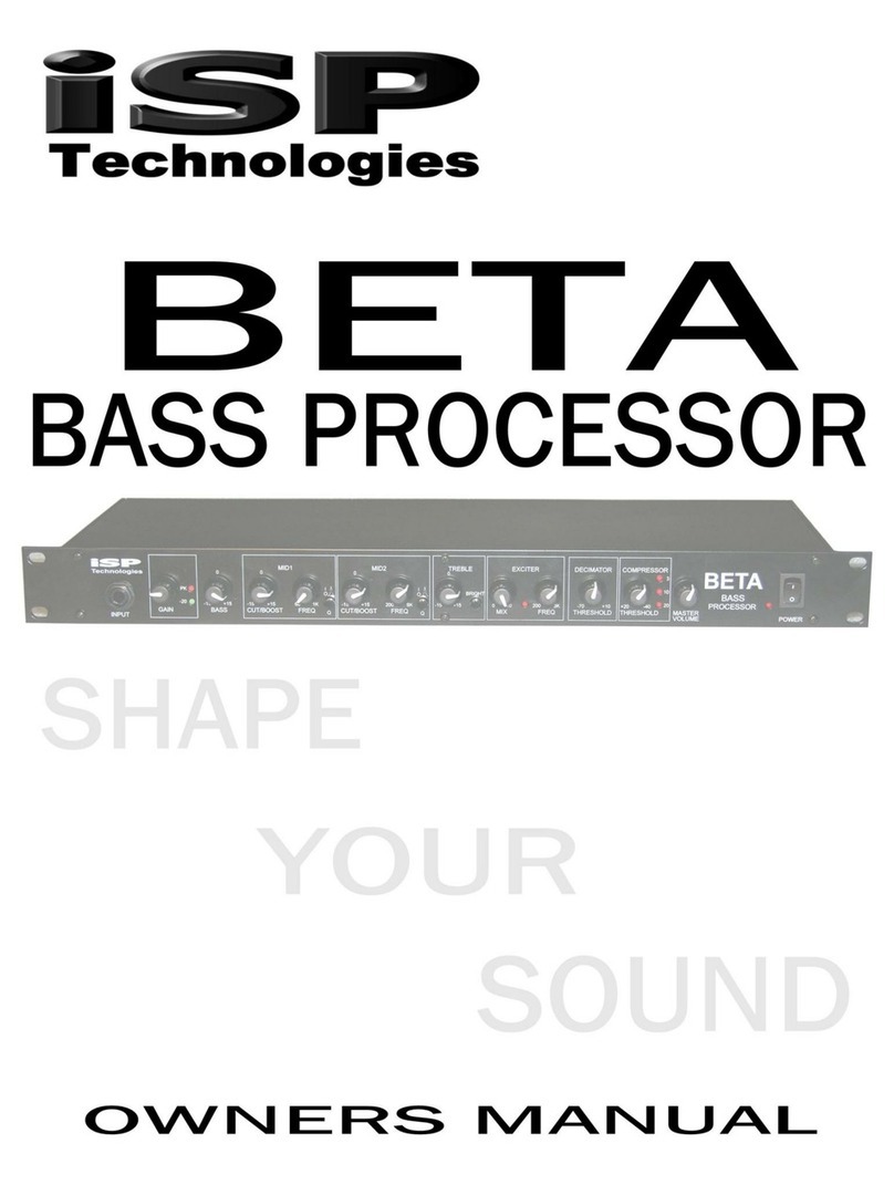 iSP Technologies BETA Bass Processor Bedienungsanleitung iSP Technologies BETA Bass Processor Bedienungsanleitung