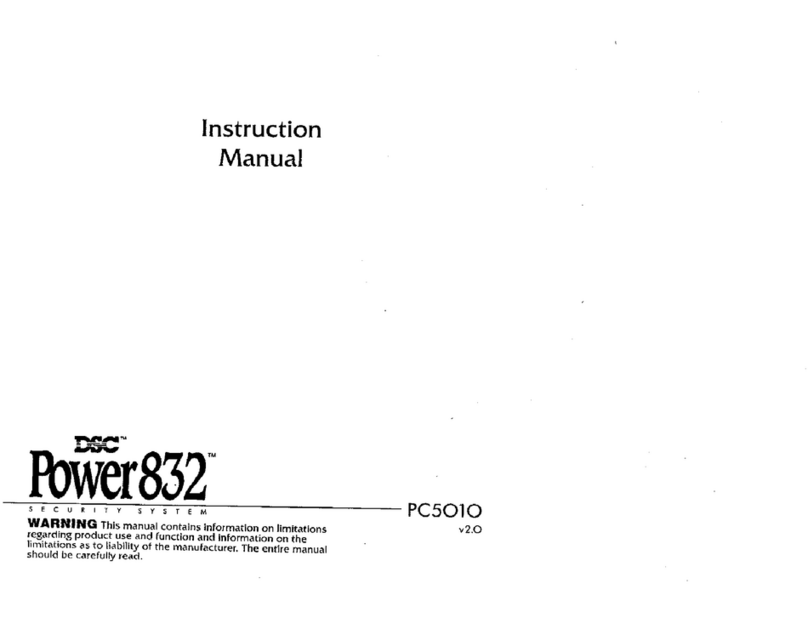 DSC Power832 P5010 Bedienungsanleitung DSC Power832 P5010 Bedienungsanleitung