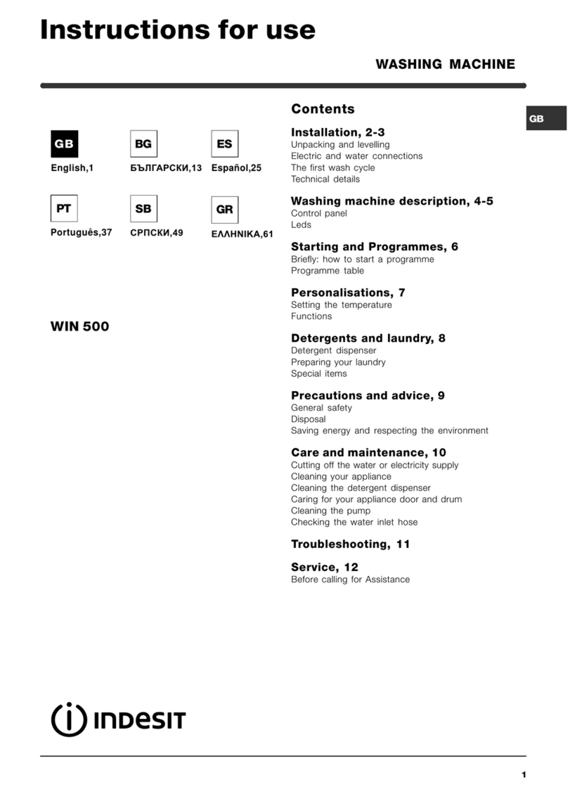 Indesit WIN 500 Bedienungsanleitung