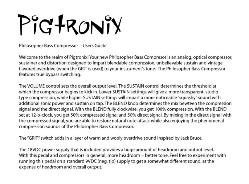 pigtronix Philosopher Bedienungsanleitung pigtronix Philosopher Bedienungsanleitung