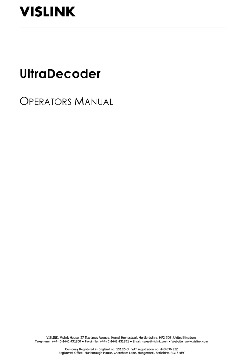 Vislink UltraDecoder Bedienungsanleitung Vislink UltraDecoder Bedienungsanleitung