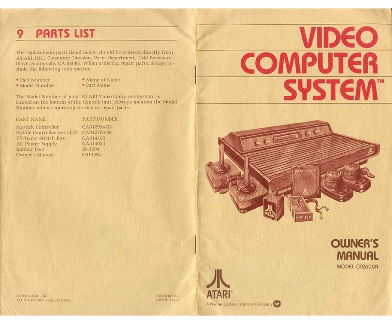 Atari Video Computer System CX2600A Bedienungsanleitung