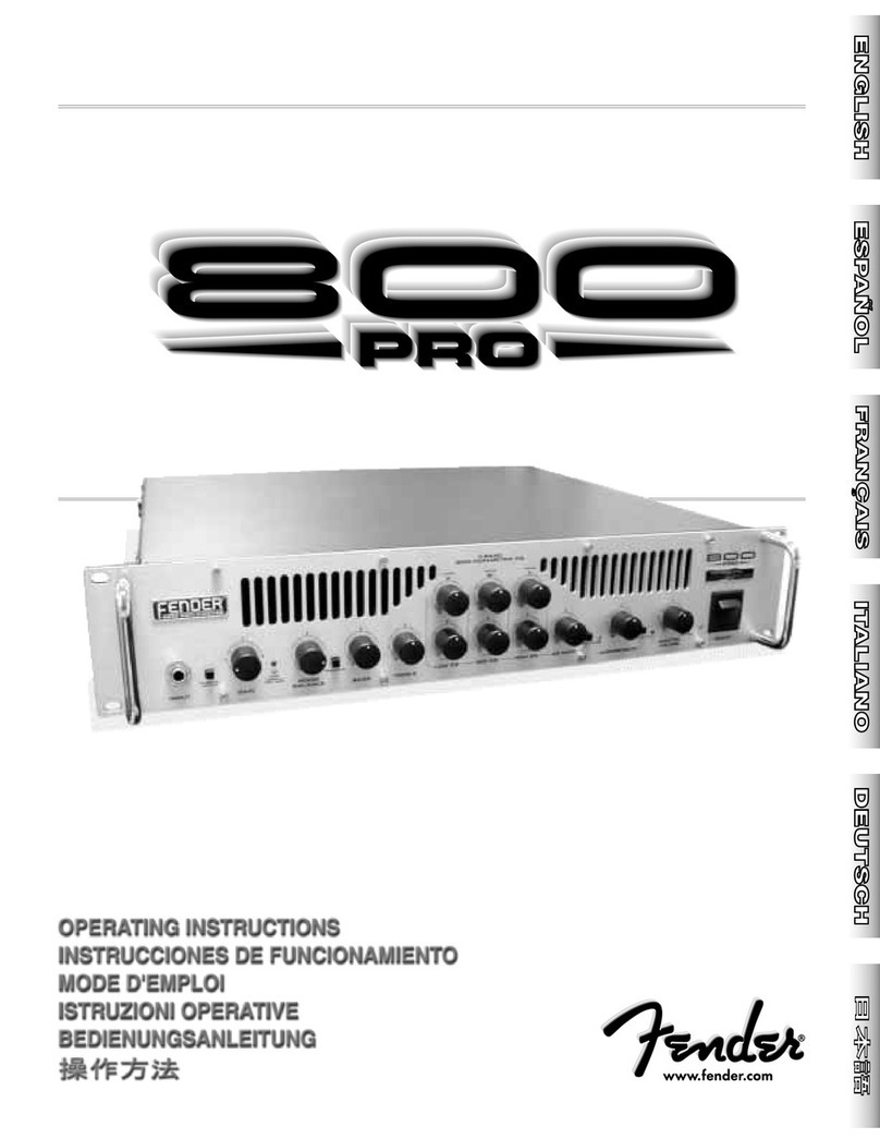 Fender 800 Pro Bedienungsanleitung Fender 800 Pro Bedienungsanleitung