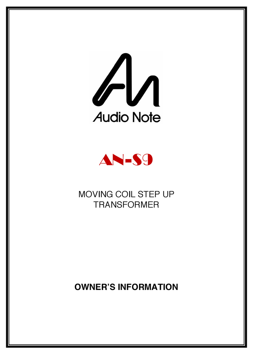 Audio Note AN-S9 Technisches Handbuch