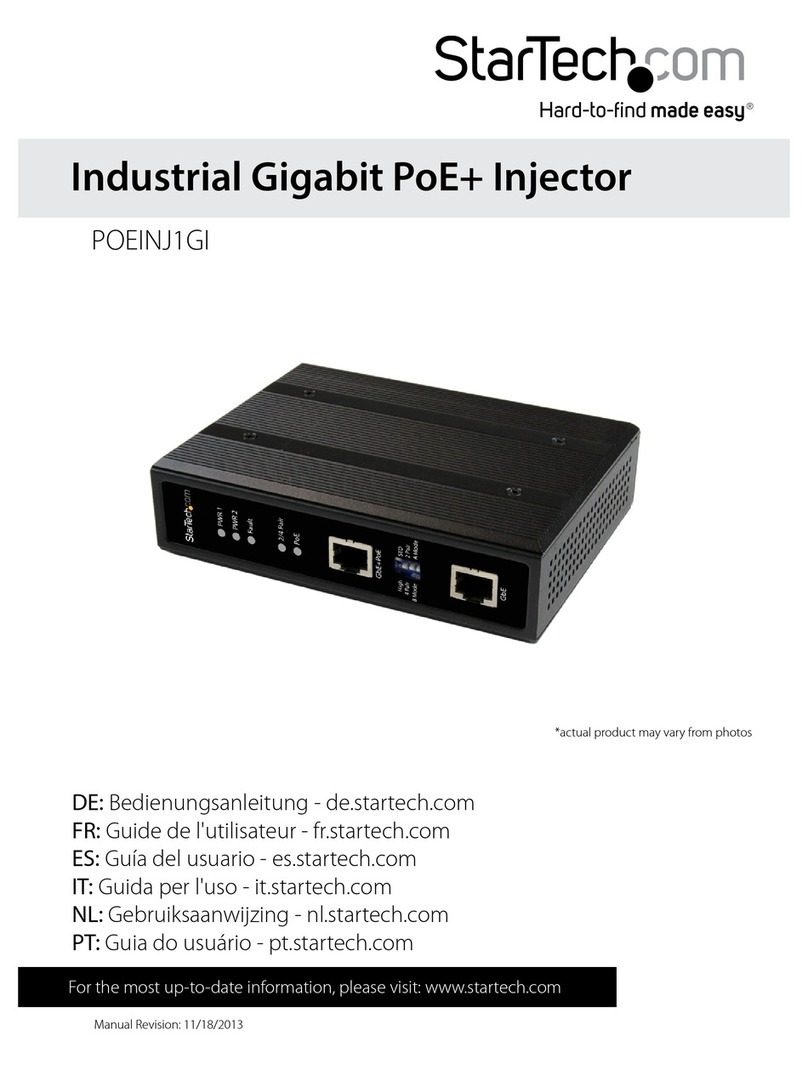 StarTech.com POEINJ1GI Bedienungsanleitung StarTech.com POEINJ1GI Bedienungsanleitung