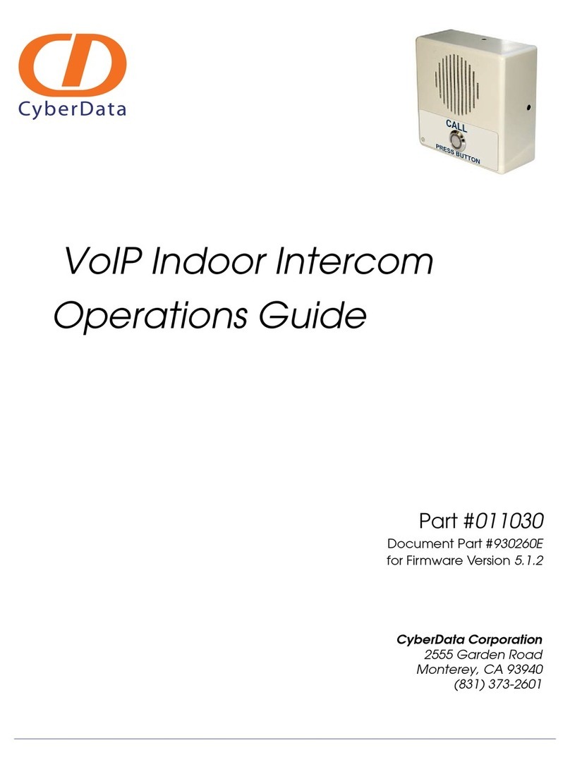CyberData VoIP Indoor Intercom 011030 Bedienungsanleitung