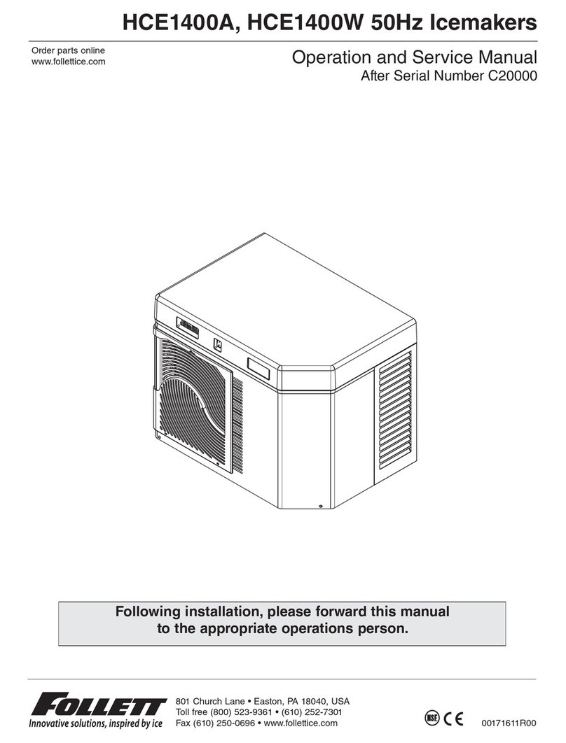 Follett HCE1400A Bedienungsanleitung Follett HCE1400A Bedienungsanleitung