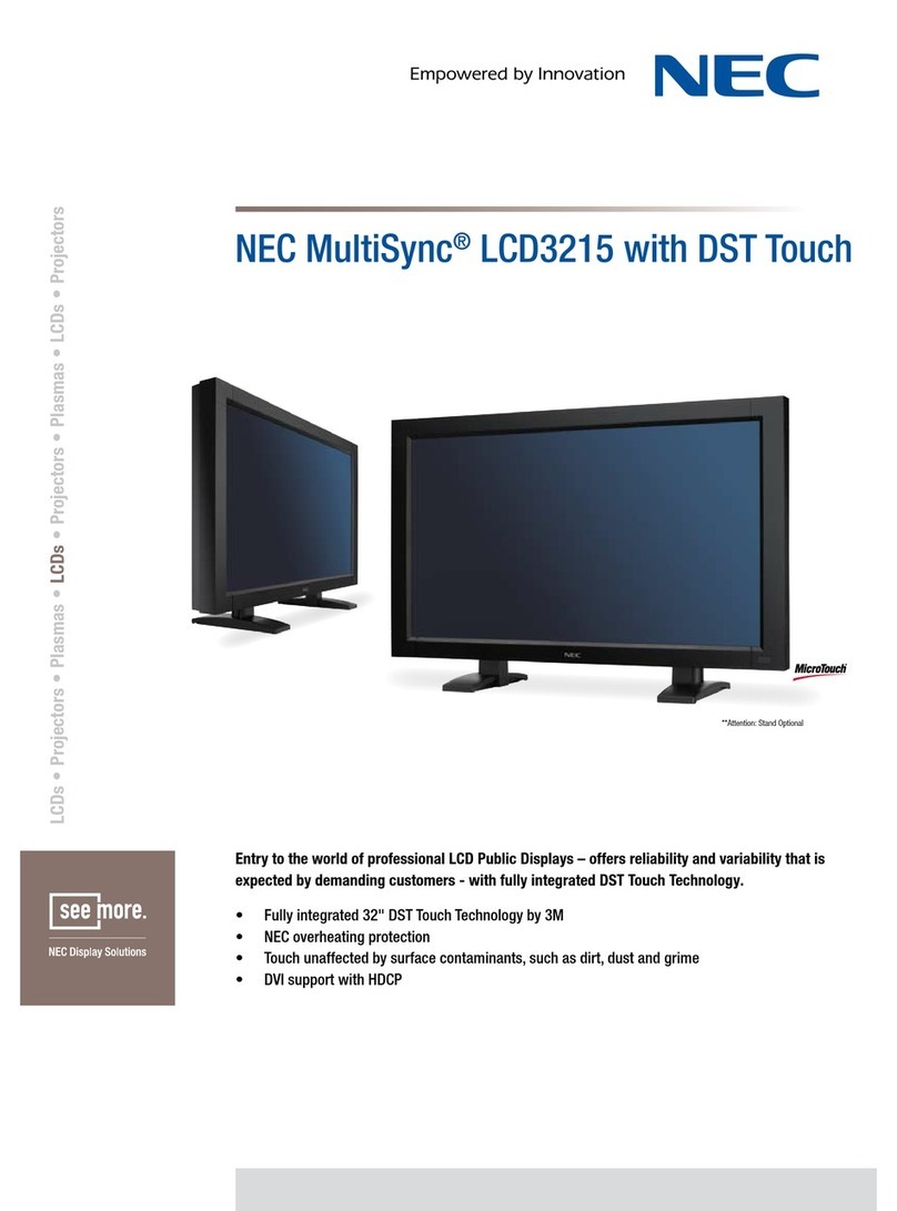 NEC LCD3215 - MultiSync - 32" LCD Flat Panel... Bedienungsanleitung