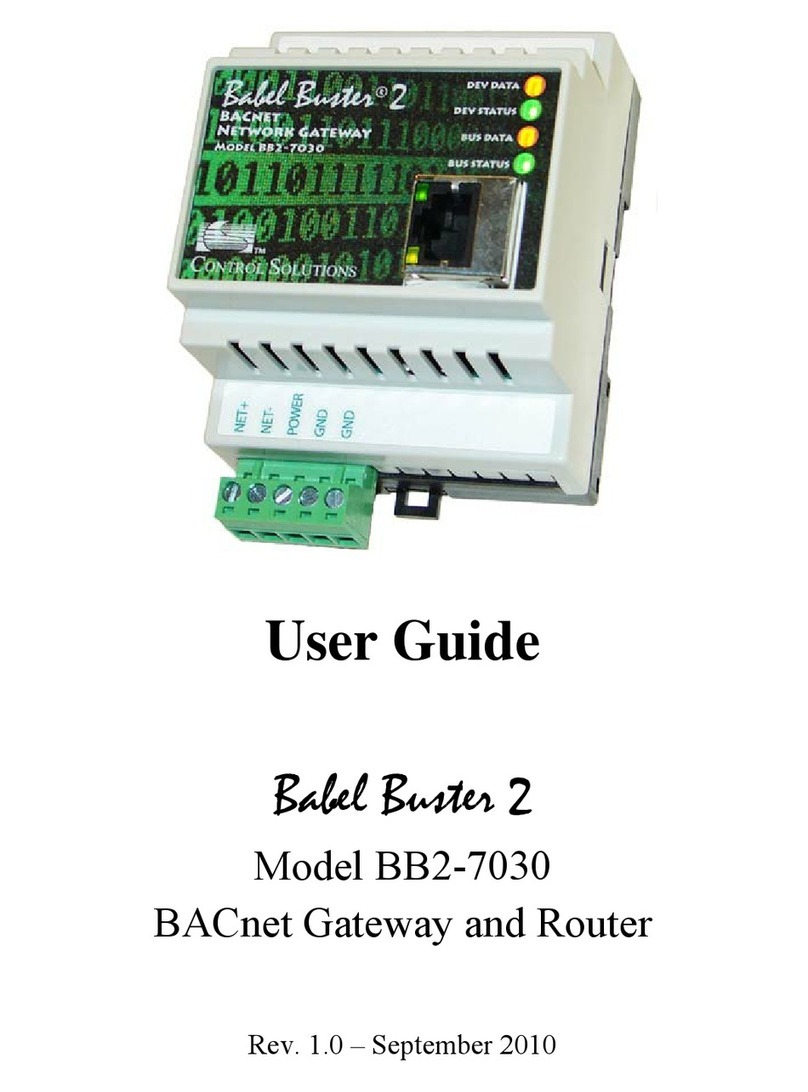 CONTROL SOLUTIONS BB2-7030 Bedienungsanleitung