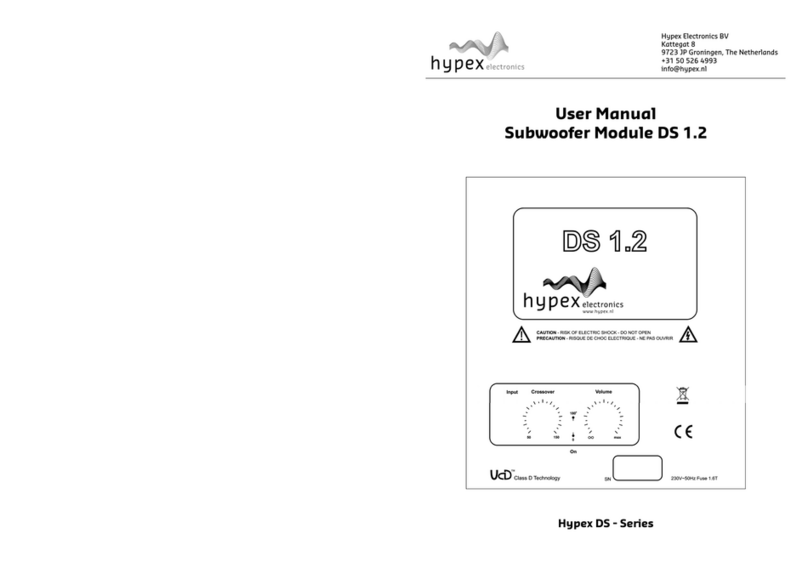 Hypex Electronics DS 1.2 Bedienungsanleitung Hypex Electronics DS 1.2 Bedienungsanleitung