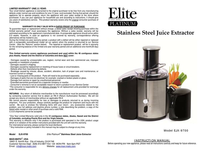 Elite EJX-9700 Bedienungsanleitung