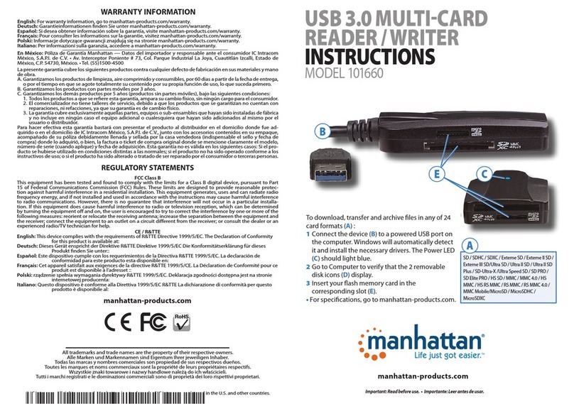 Manhattan 101660 Bedienungsanleitung