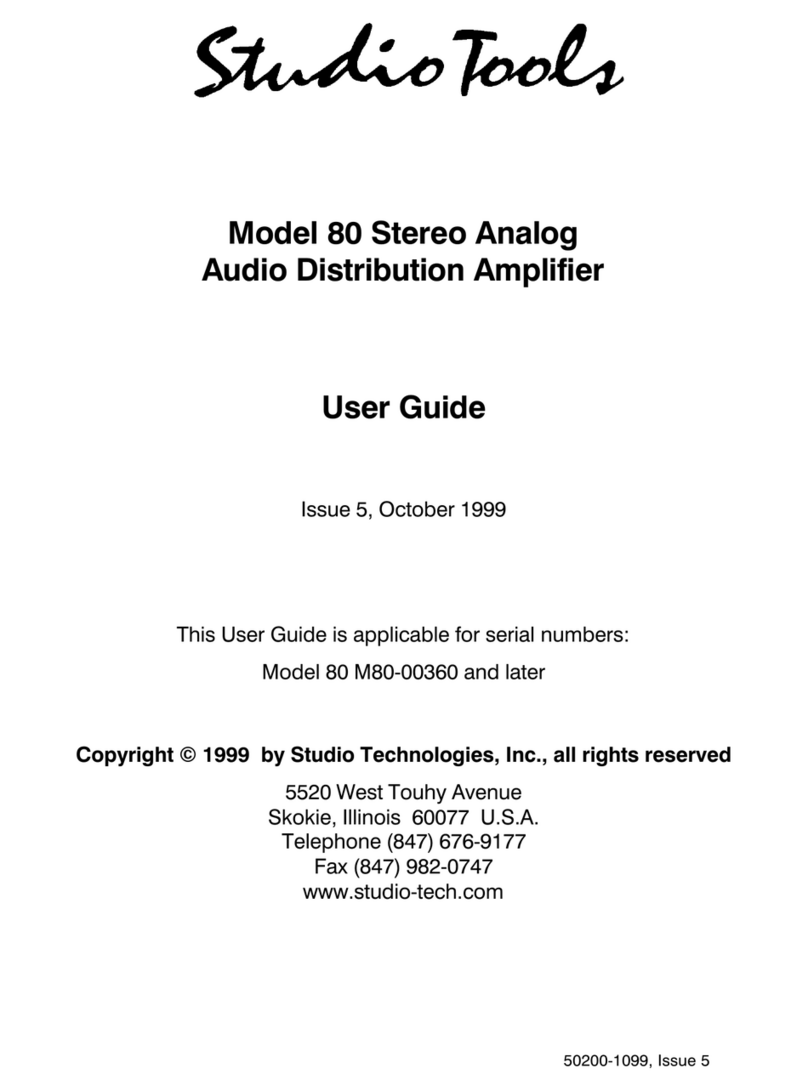 Studio Tools 80 M80-00360 Bedienungsanleitung Studio Tools 80 M80-00360 Bedienungsanleitung