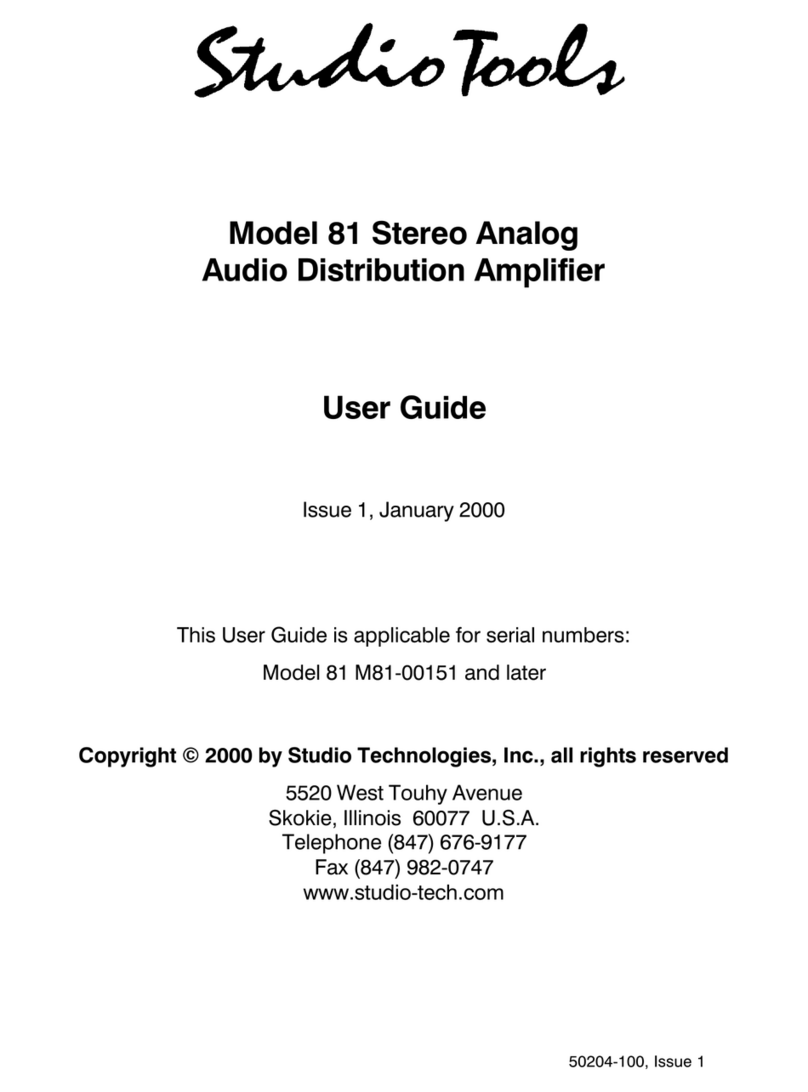 Studio Tools 81 Bedienungsanleitung Studio Tools 81 Bedienungsanleitung