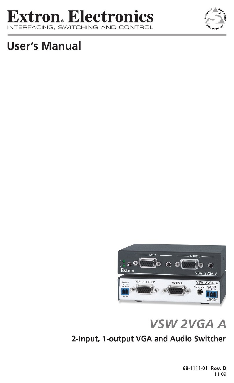 Extron electronics VSW 2VGA A Bedienungsanleitung