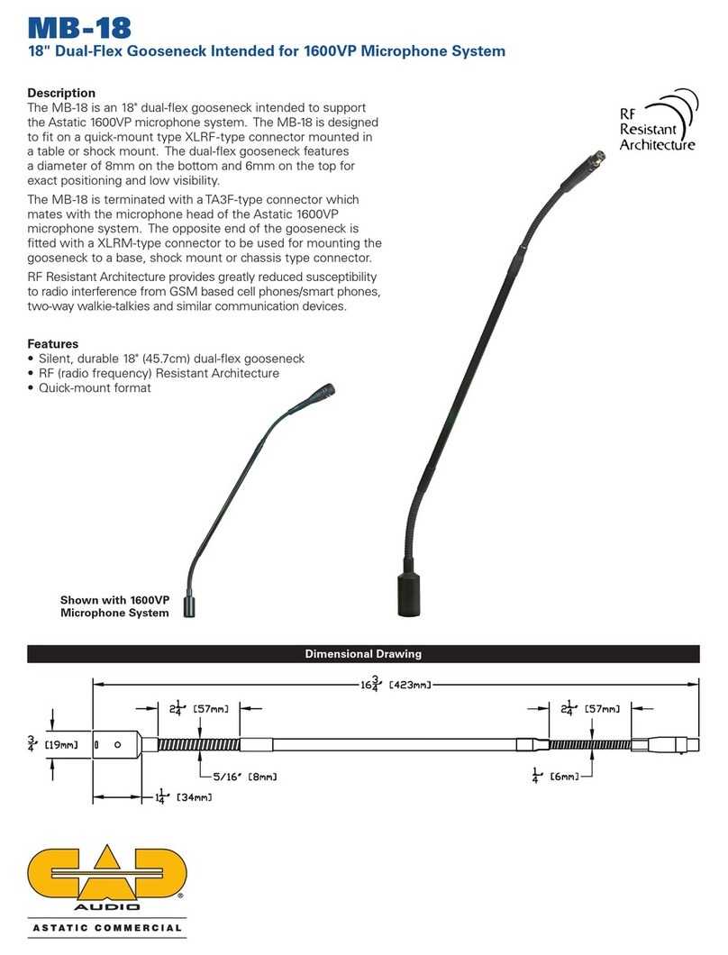 CAD Audio MB-18 Bedienungsanleitung CAD Audio MB-18 Bedienungsanleitung