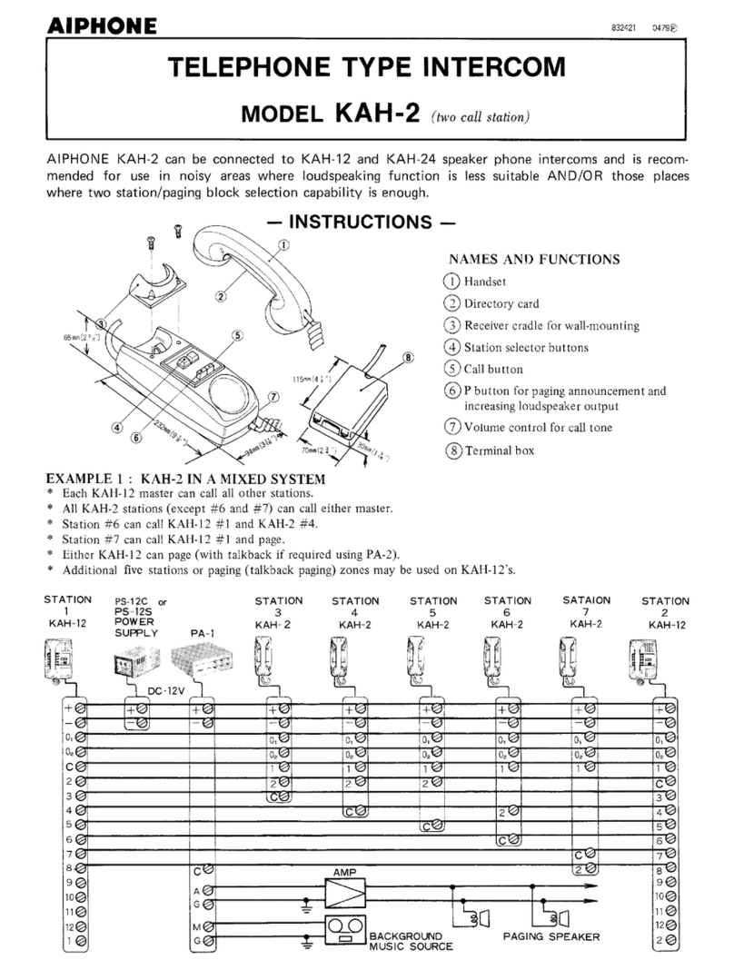 Aiphone KAH-2 Bedienungsanleitung