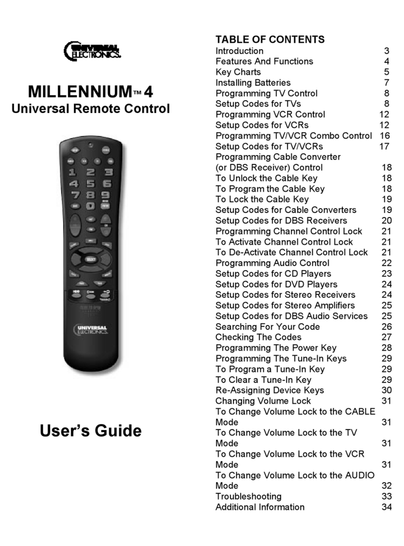Universal Electronics Millennium 4 Bedienungsanleitung Universal Electronics Millennium 4 Bedienungsanleitung