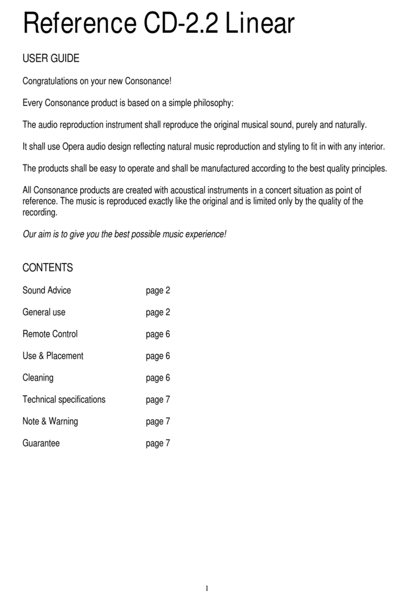 Consonance Reference CD-2.2 Linear Bedienungsanleitung Consonance Reference CD-2.2 Linear Bedienungsanleitung