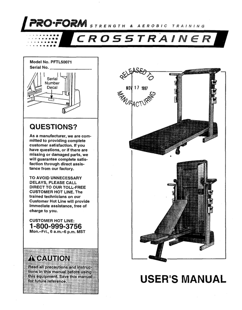 Pro-Form CROSSTRAINER Bedienungsanleitung