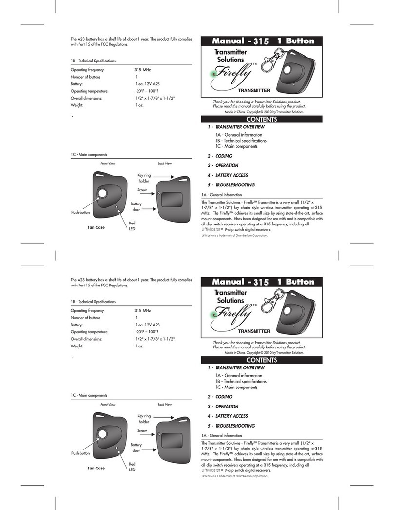 Transmitter Solutions Firefly Bedienungsanleitung
