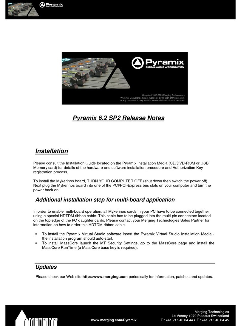 Merging Technologies Pyramix 6.2 SP2 Anleitung zur Verwendung