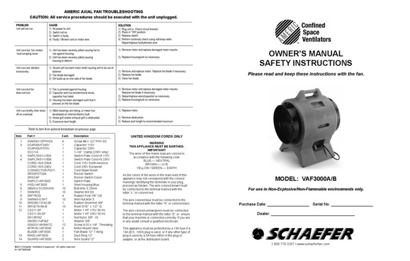 Shaefer VAF3000A Bedienungsanleitung