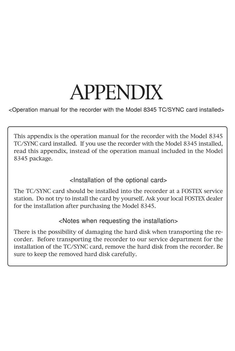 Fostex APPENDIX Bedienungsanleitung
