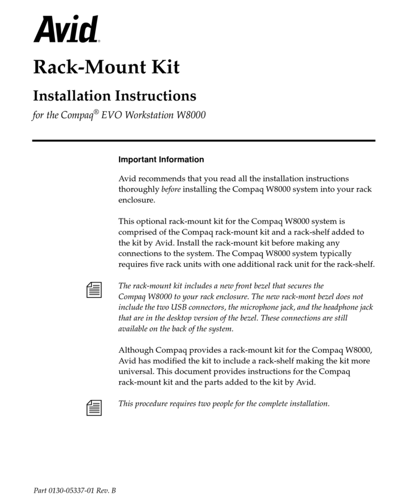 Avid Technology Rack-Mount Kit Bedienungsanleitung