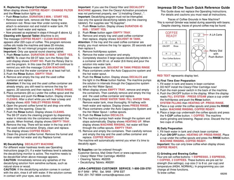 IMPRESSA S9 One Touch Bedienungsanleitung
