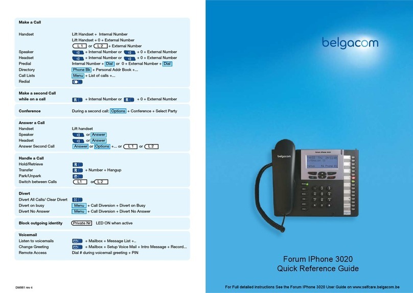 BELGACOM Forum IPhone 3020 Bedienungsanleitung BELGACOM Forum IPhone 3020 Bedienungsanleitung