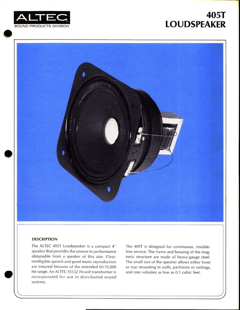 Altec 405T CEILING SPEAKER Bedienungsanleitung