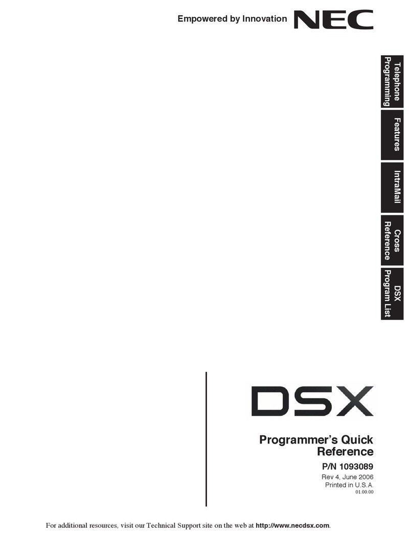 NEC DSX PROGRAMMERS - Service-Handbuch