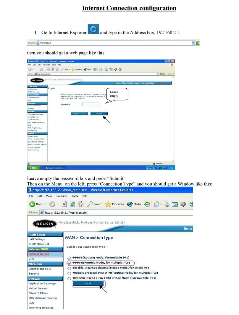 Belkin CONNECTION PPPOA Bedienungsanleitung