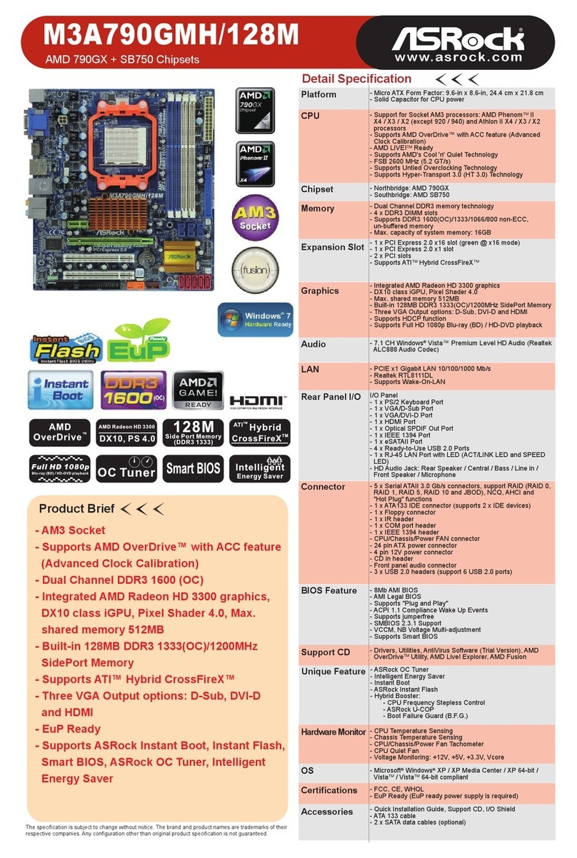 ASROCK M3A790GMH/128M Bedienungsanleitung ASROCK M3A790GMH/128M Bedienungsanleitung