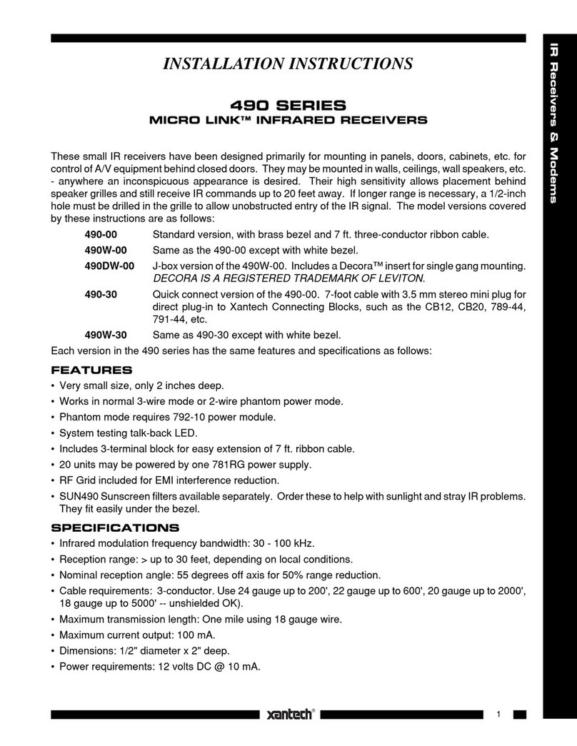 Xantech MICRO LINK 490-30 Bedienungsanleitung