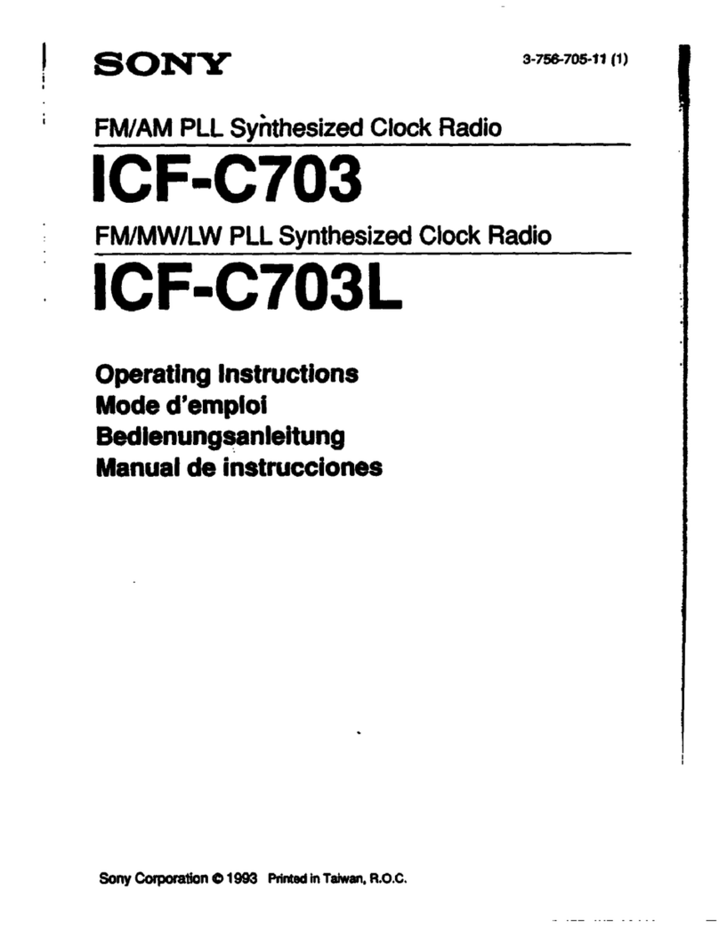 Sony ICF-C703 - Am/fm Clock Radio Bedienungsanleitung
