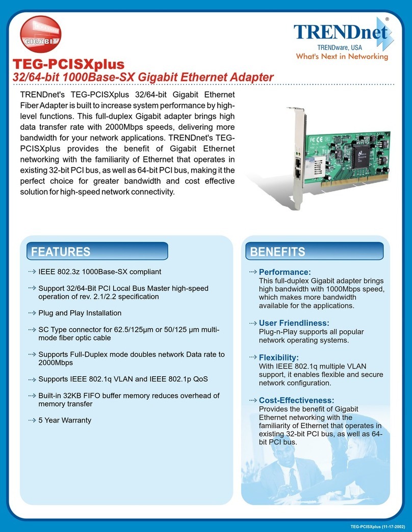 TRENDnet TEG-PCISXplus Bedienungsanleitung