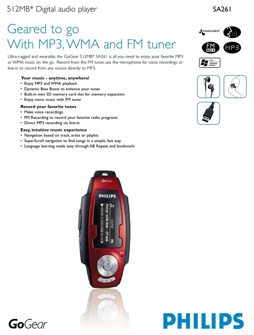 Philips SA261 Bedienungsanleitung